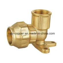 Brass Forged Compression End Wall Pallet Elbow with Two Legs for PE Pipe (IC-7012)
